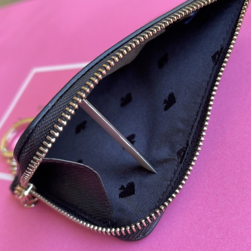 Kate Spade Darcy Medium L-Zip Card Holder Black - Picture 4 of 16